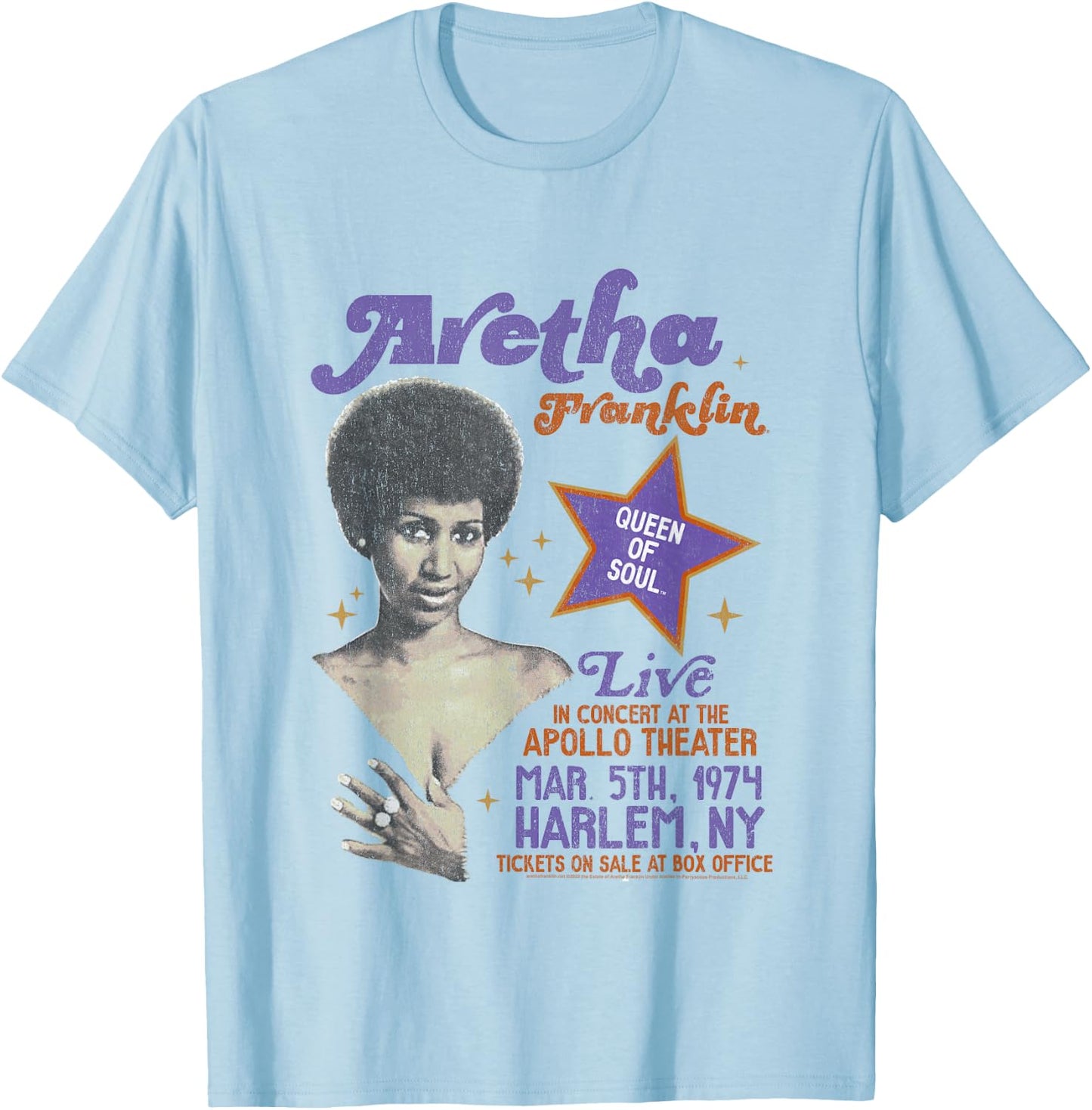 Aretha Franklin Harlem T-Shirt - T-Shirt | Light Blue
