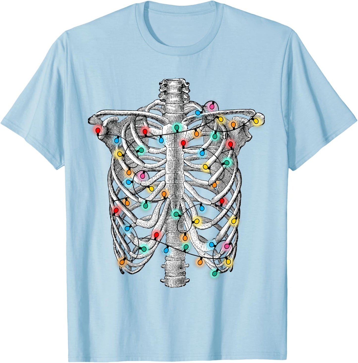 Holiday Skeleton, Medical Christmas, Doctor & Nurse hospital T-Shirt - T-Shirt | Light Blue