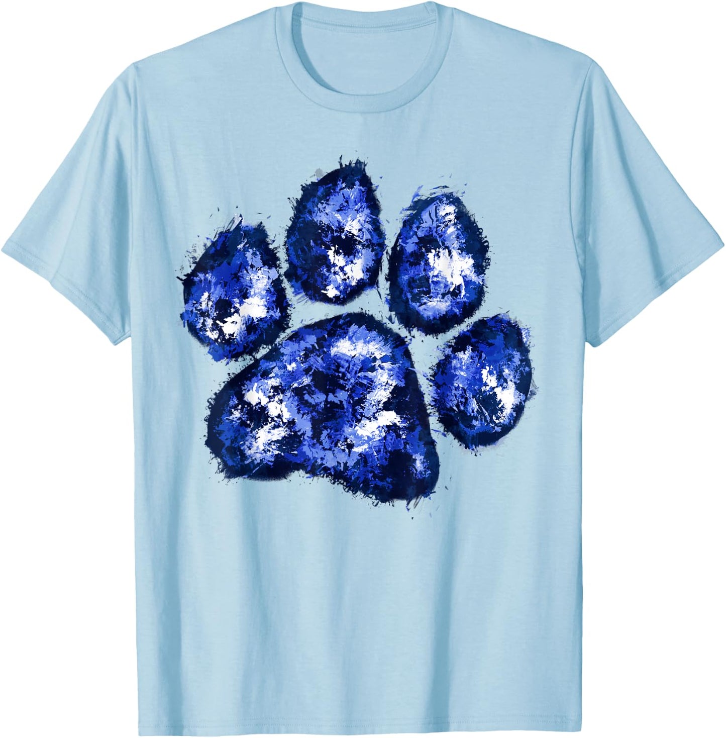 Wildcats Paw Print Blue Wildcats Wild Cat Animal Sports T-Shirt - T-Shirt | Light Blue