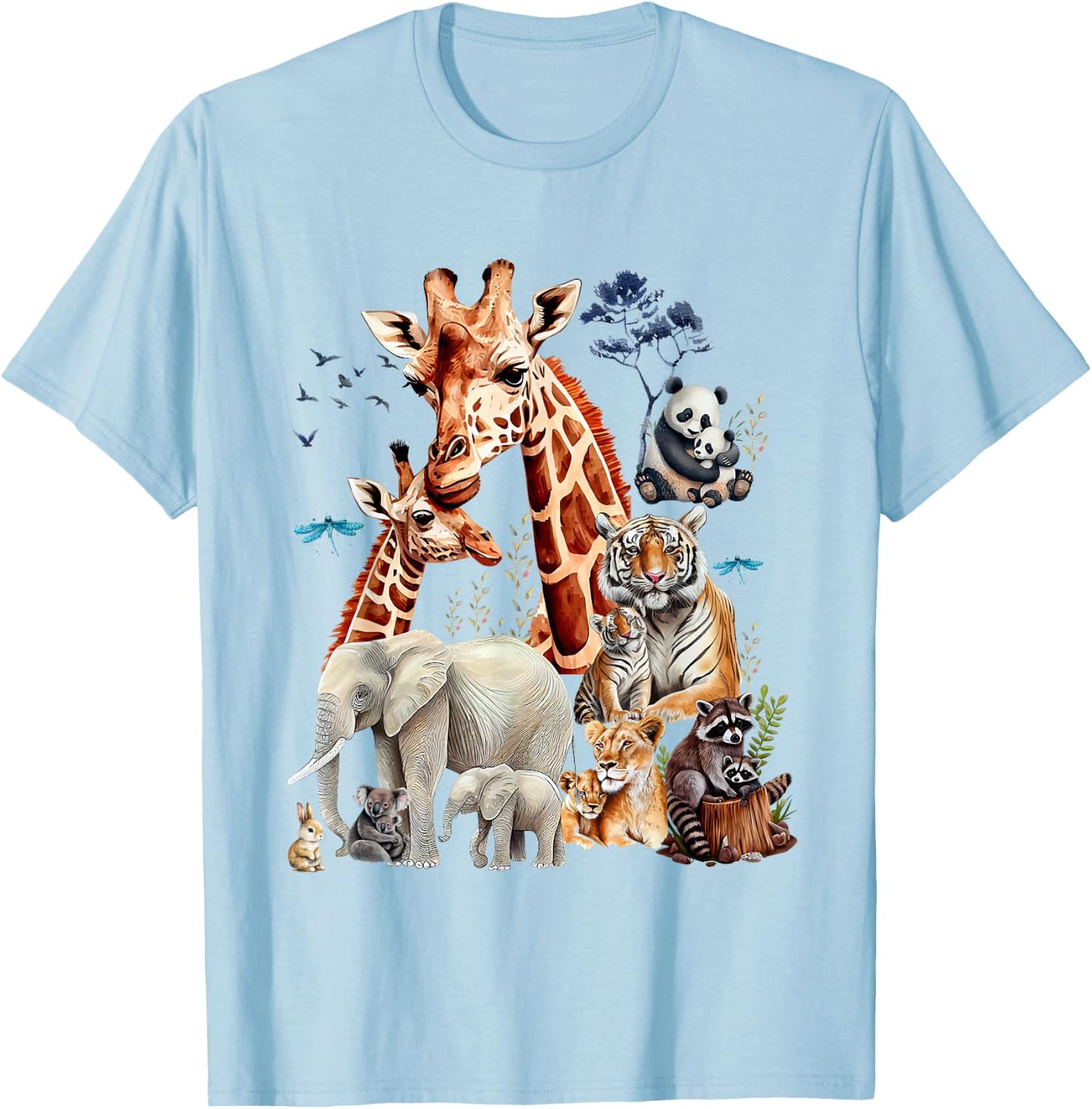 Jungle Animal Wildlife Safari Forest Zoo Theme Wild Animals T-Shirt - T-Shirt | Light Blue