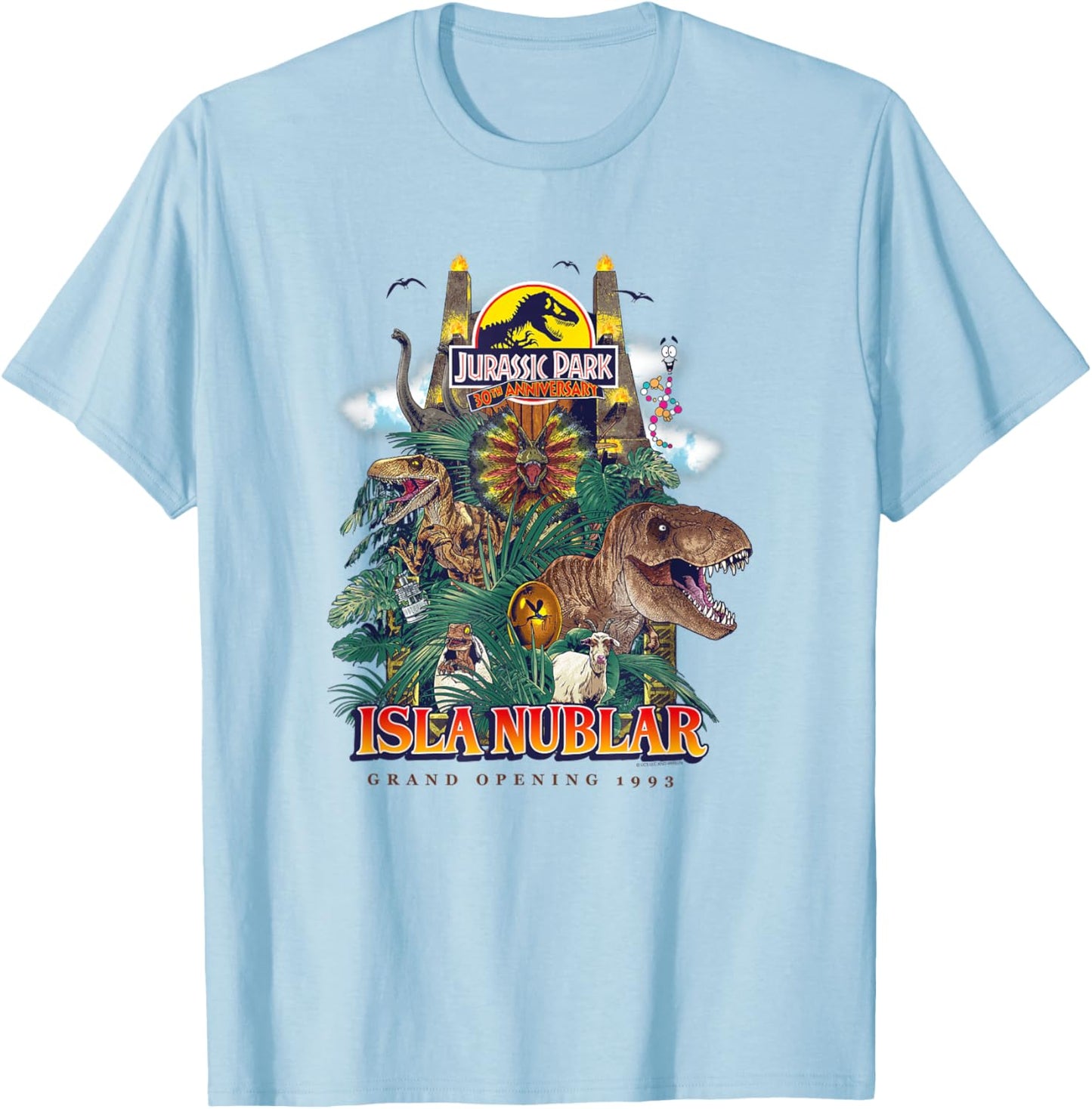 Jurassic Park 30th Anniversary Grand Opening T-Shirt - T-Shirt | Light Blue