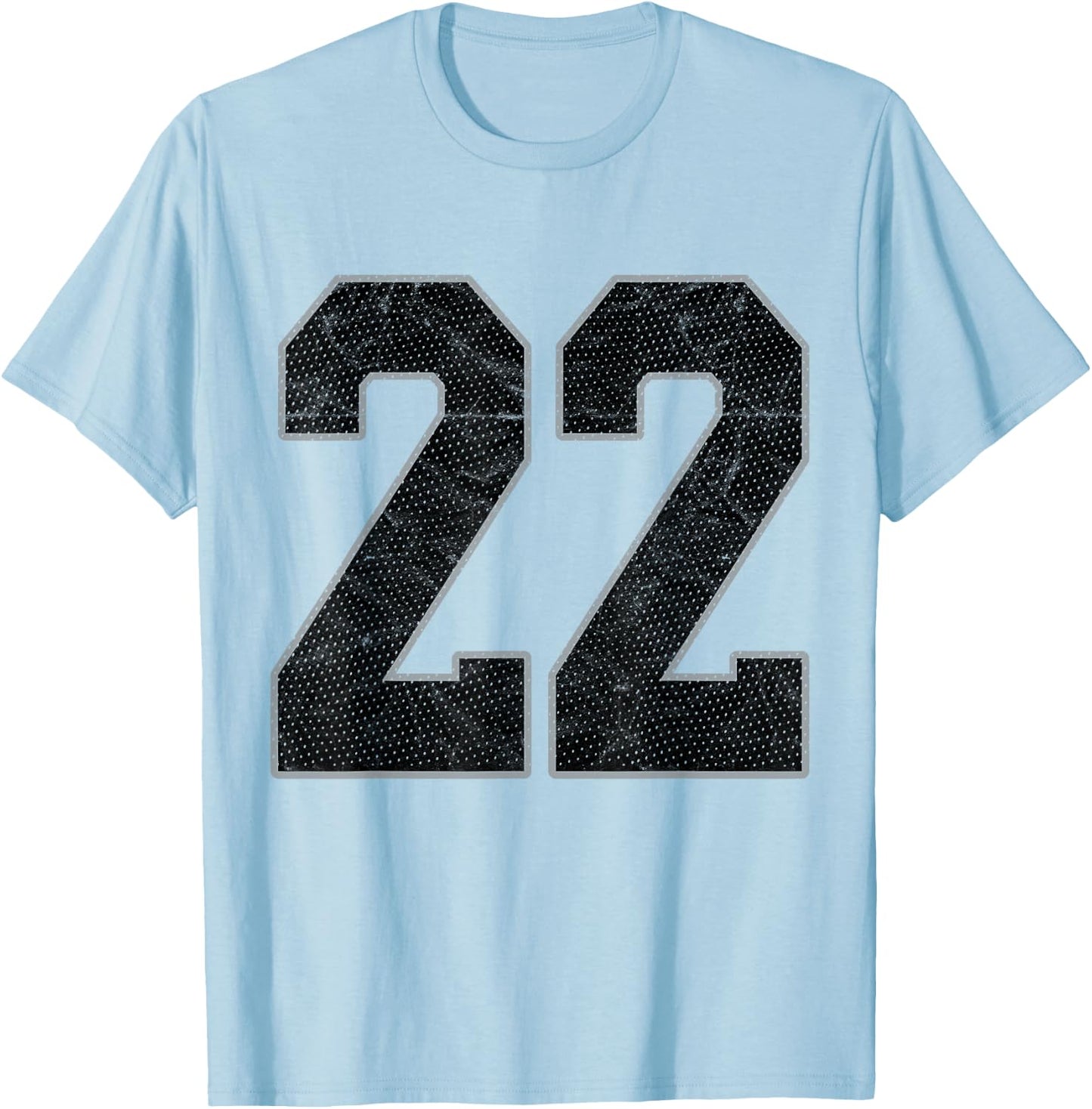 Number 22 Numbered Uniform Sports Team Jersey 22nd Birthday T-Shirt - T-Shirt | Light Blue