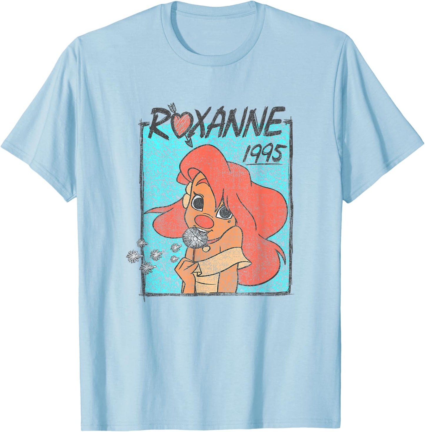 Disney A Goofy Movie 1995 Roxanne Dandelions Retro Portrait T-Shirt - T-Shirt | Light Blue