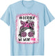 In October We Wear Pink Messy Bun Breast Cancer Awareness T-Shirt - T-Shirt | Light Blue