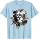 Lion Artwork Glasses - Art Animal Drawing Lion T-Shirt - T-Shirt | Light Blue