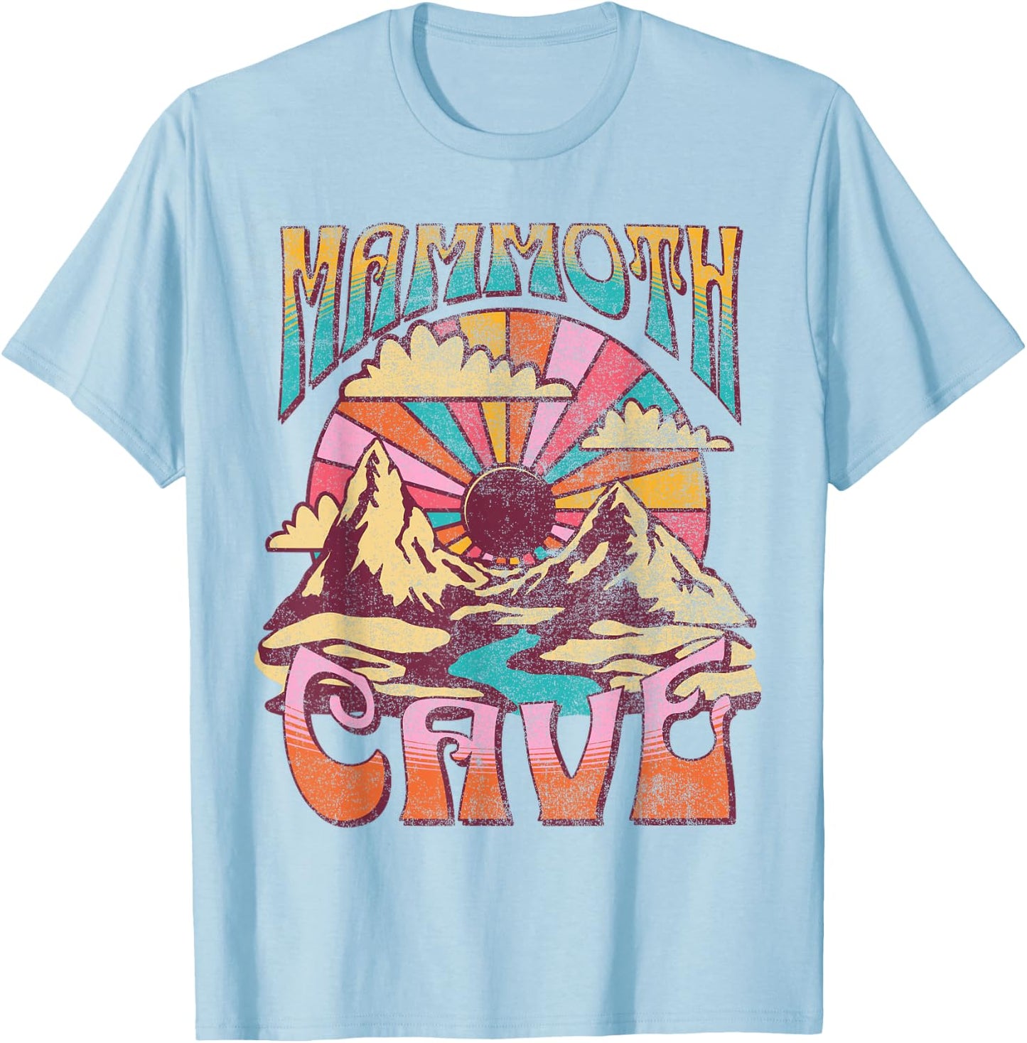 Mammoth Cave Kentucky Nature Hiking Mountains Outdoors Retro T-Shirt - T-Shirt | Light Blue