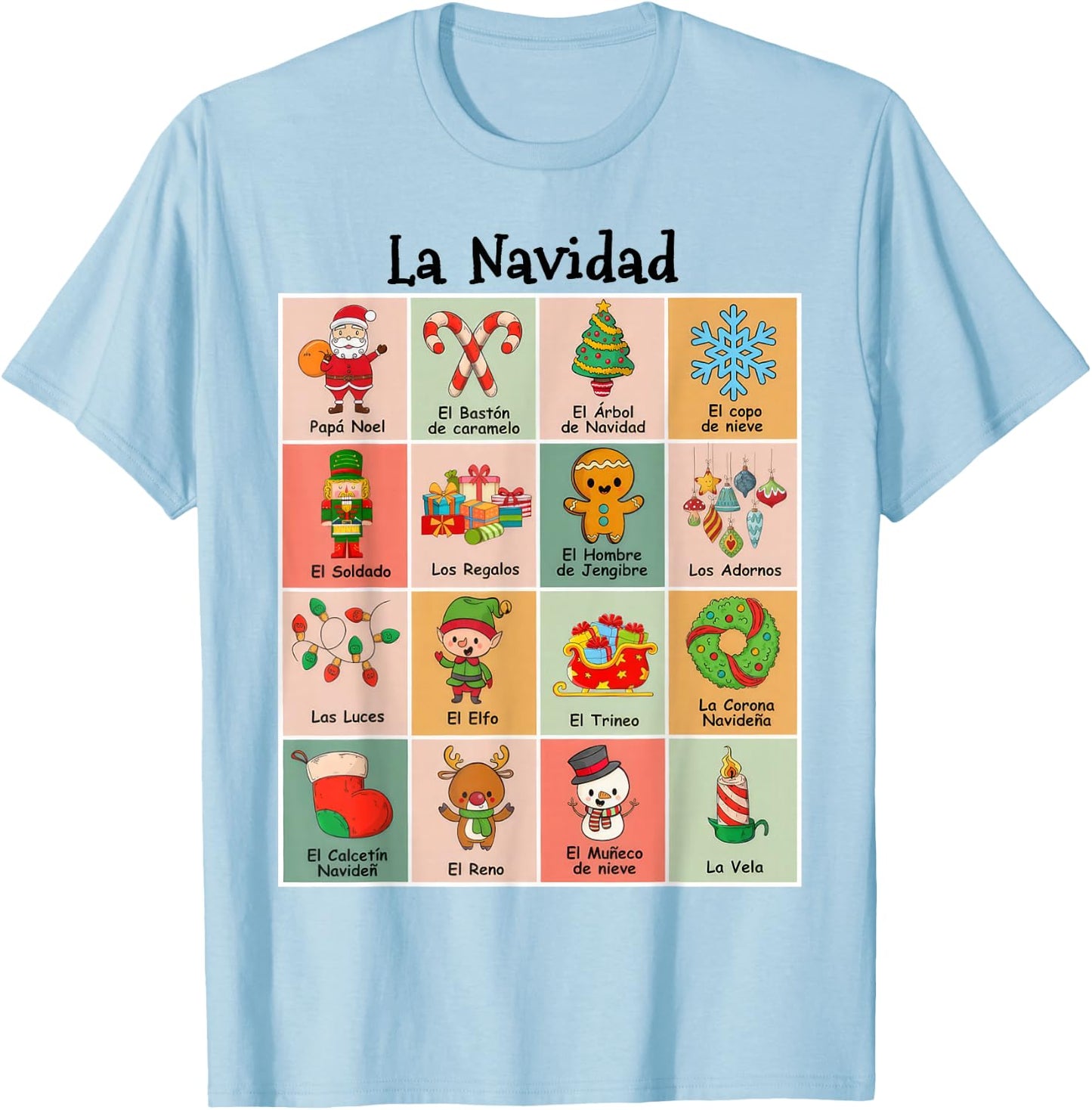 La Navidad Maestra Christmas Spanish Teacher T-Shirt - T-Shirt | Light Blue