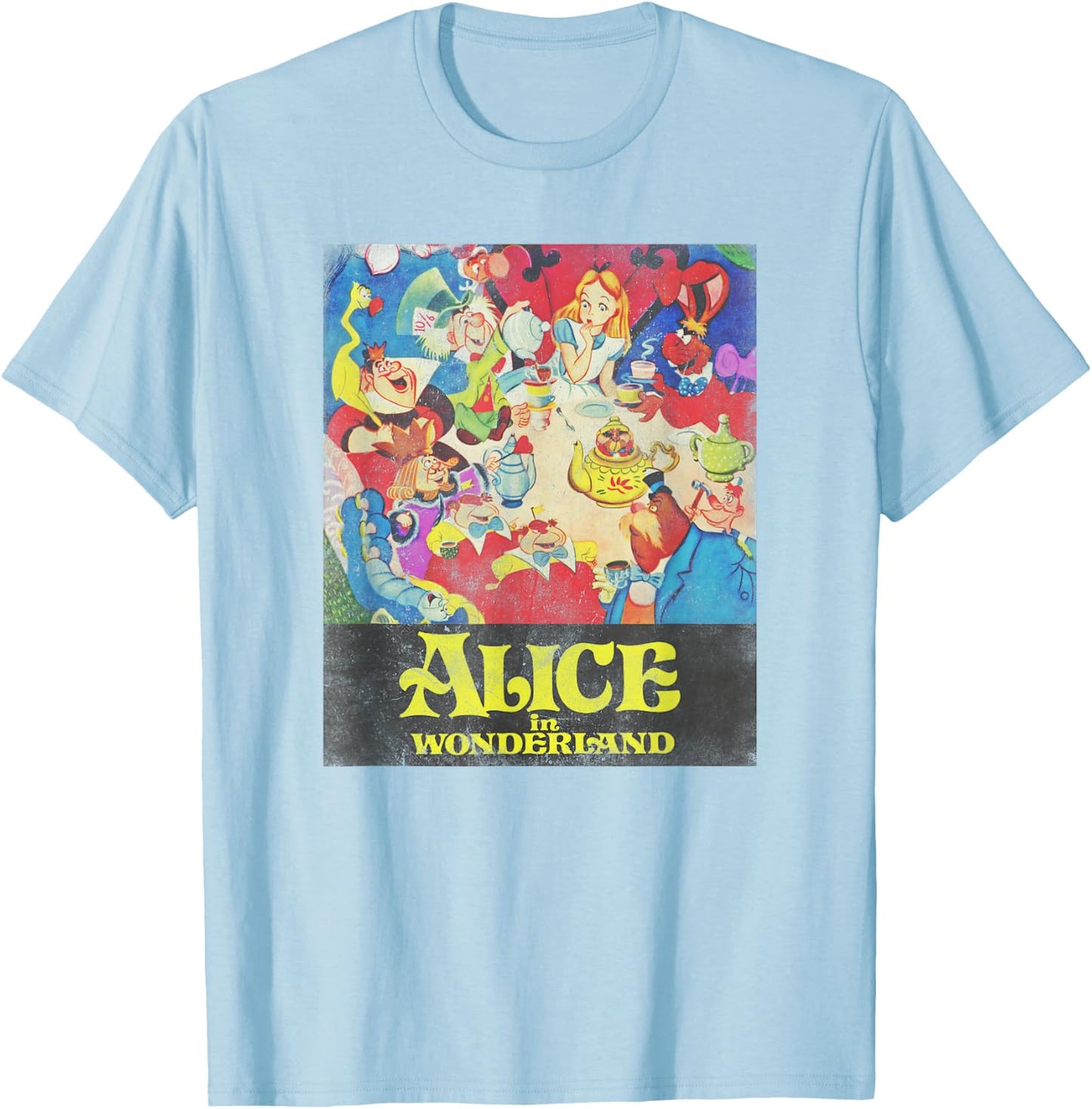 Disney Alice in Wonderland Group Vintage Tea Party T-Shirt - T-Shirt | Light Blue