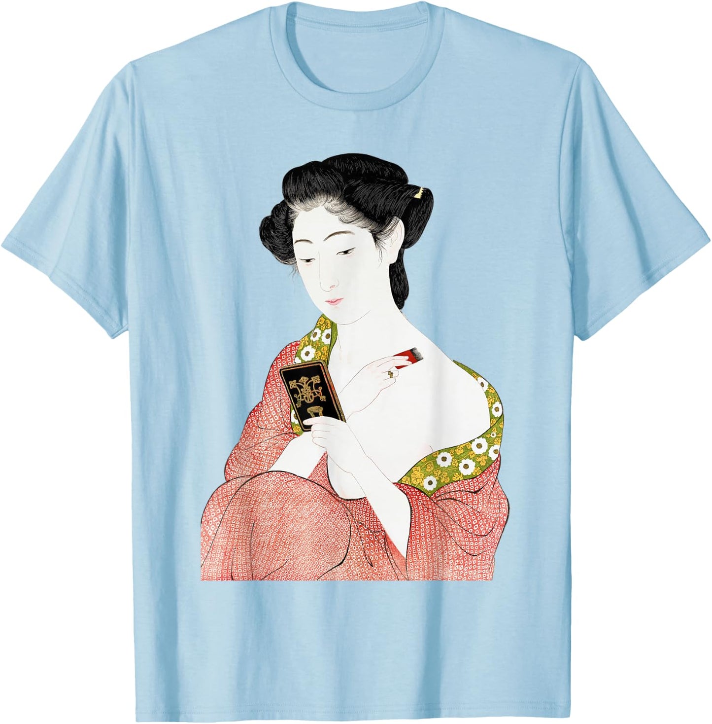 Japanese Woman Geisha Shin-hanga Ukiyo-e Japanese painting T-Shirt - T-Shirt | Light Blue