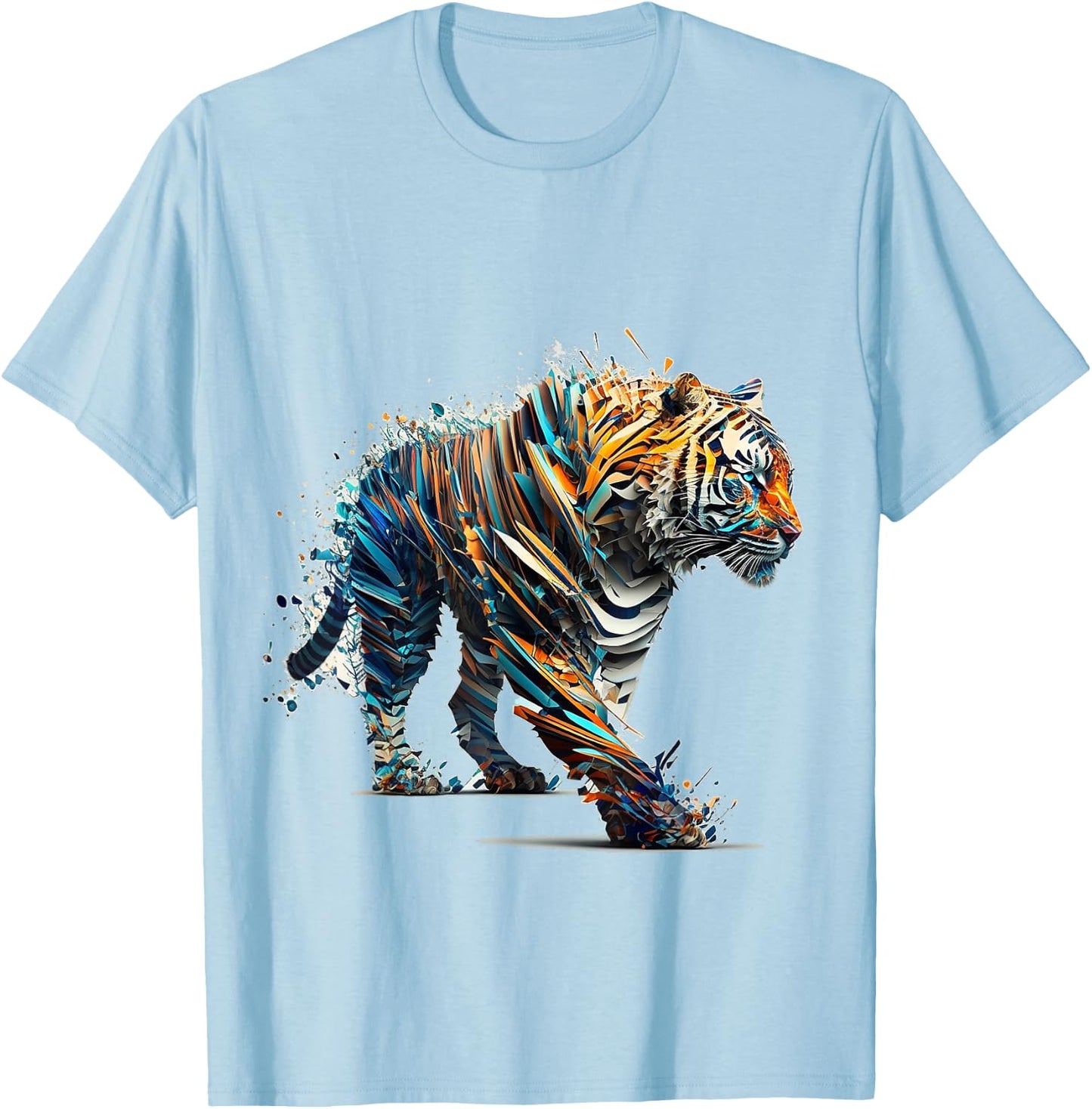 Tiger art colourful tiger motif animal tiger T-Shirt - T-Shirt | Light Blue