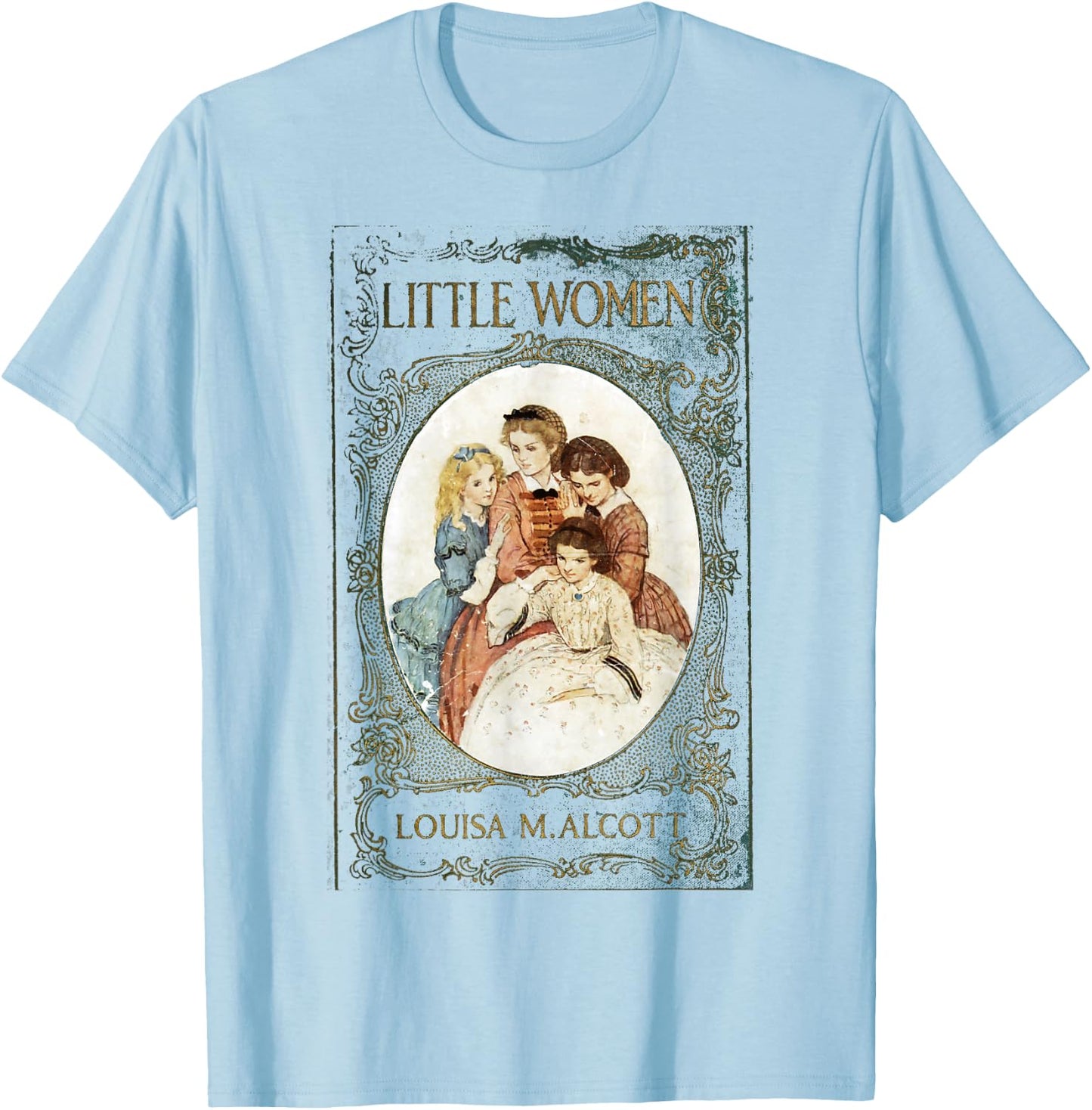Little Women Louisa May Alcott Vintage Book Cover T-Shirt - T-Shirt | Light Blue