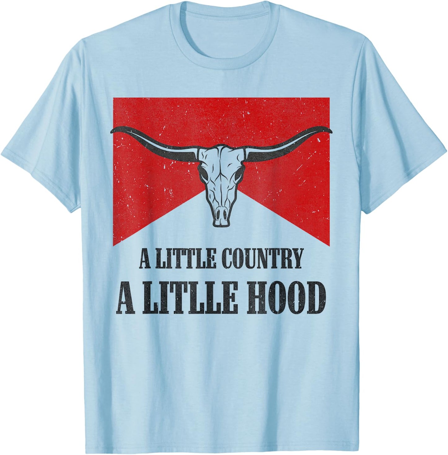 A Little Country A litlle Hood Vintage Western Rodeo Country T-Shirt - T-Shirt | Light Blue