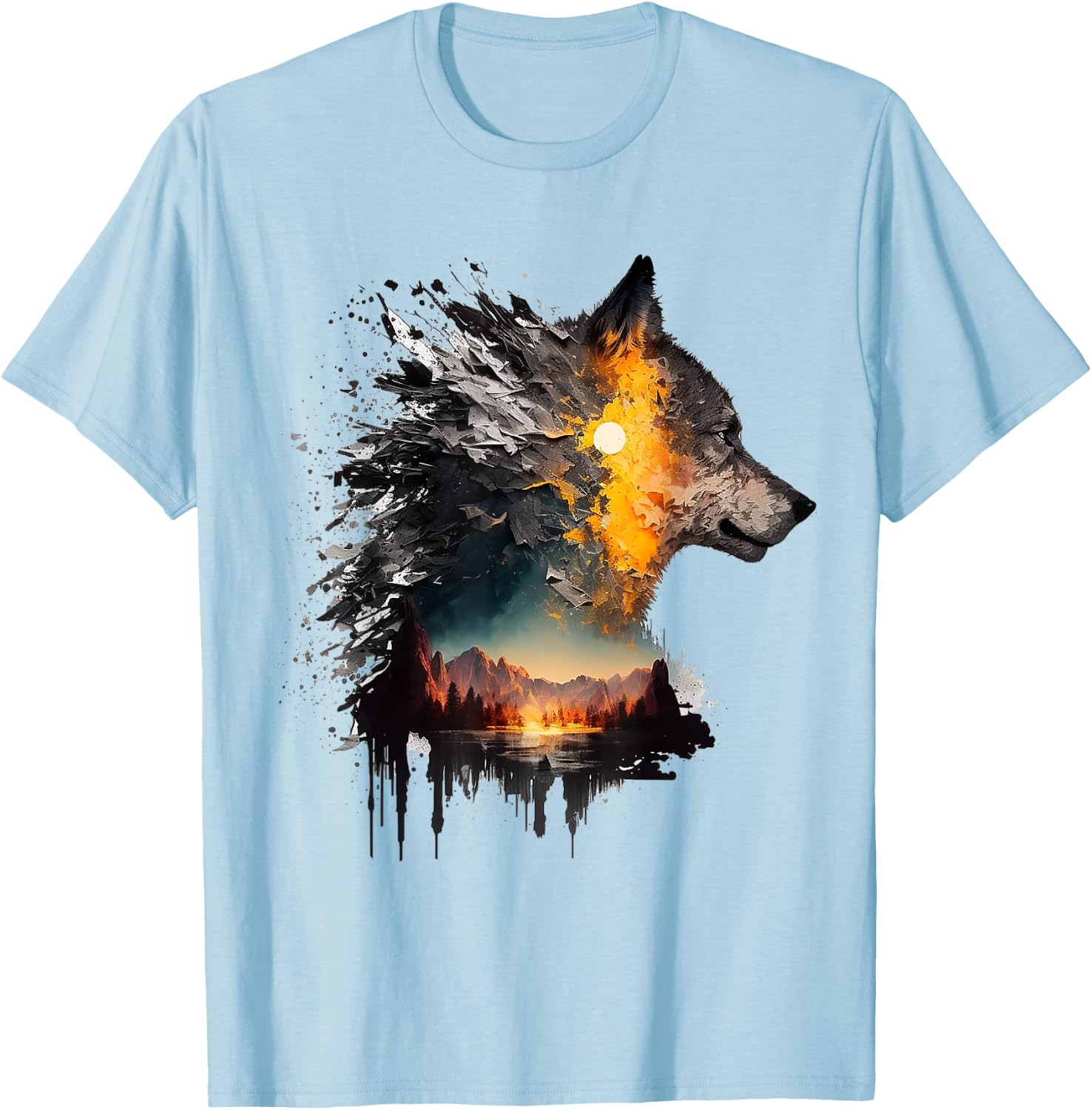 Wolf animal lovers, animal wolf T-Shirt - T-Shirt | Light Blue