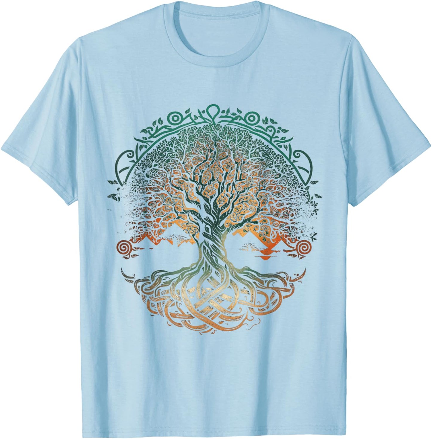 Tree of Life Yggdrasil Viking Midgard Thor Walhalla T-Shirt - T-Shirt | Light Blue