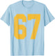 Number 67 Numbered Uniform Sports Team Jersey 67th Birthday T-Shirt - T-Shirt | Light Blue