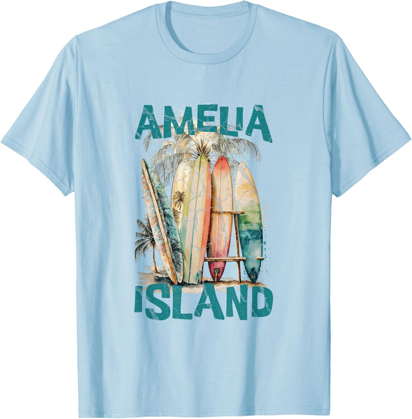 Amelia Island Florida T-Shirt - T-Shirt | Light Blue