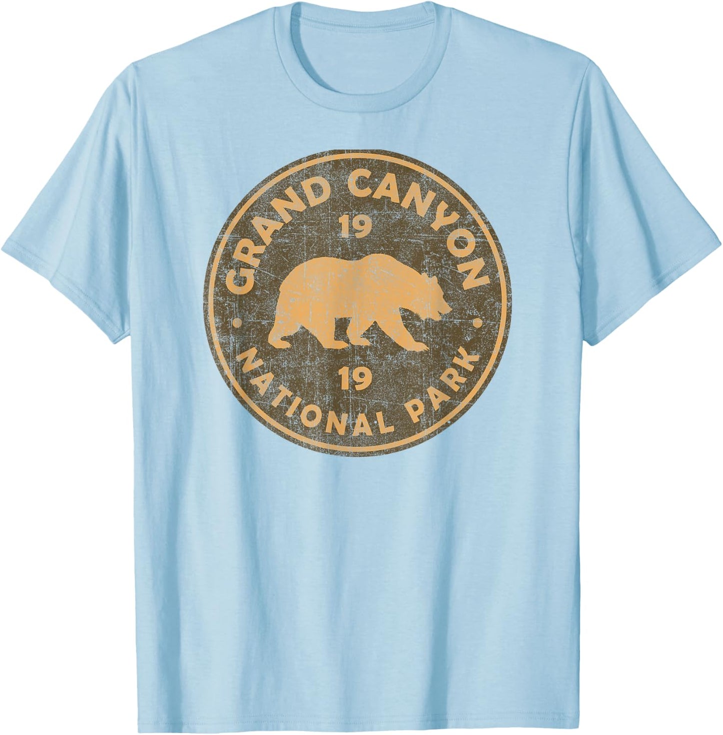 Retro Grand Canyon National Park Arizona Men Kids Hiking T-Shirt - T-Shirt | Light Blue