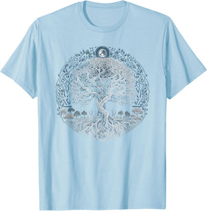 Tree of Life Yggdrasil Viking Midgard Thor Walhalla T-Shirt - T-Shirt | Light Blue
