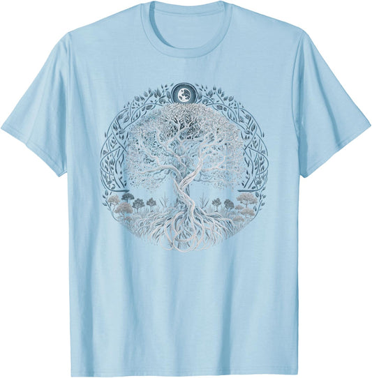 Tree of Life Yggdrasil Viking Midgard Thor Walhalla T-Shirt - T-Shirt | Light Blue