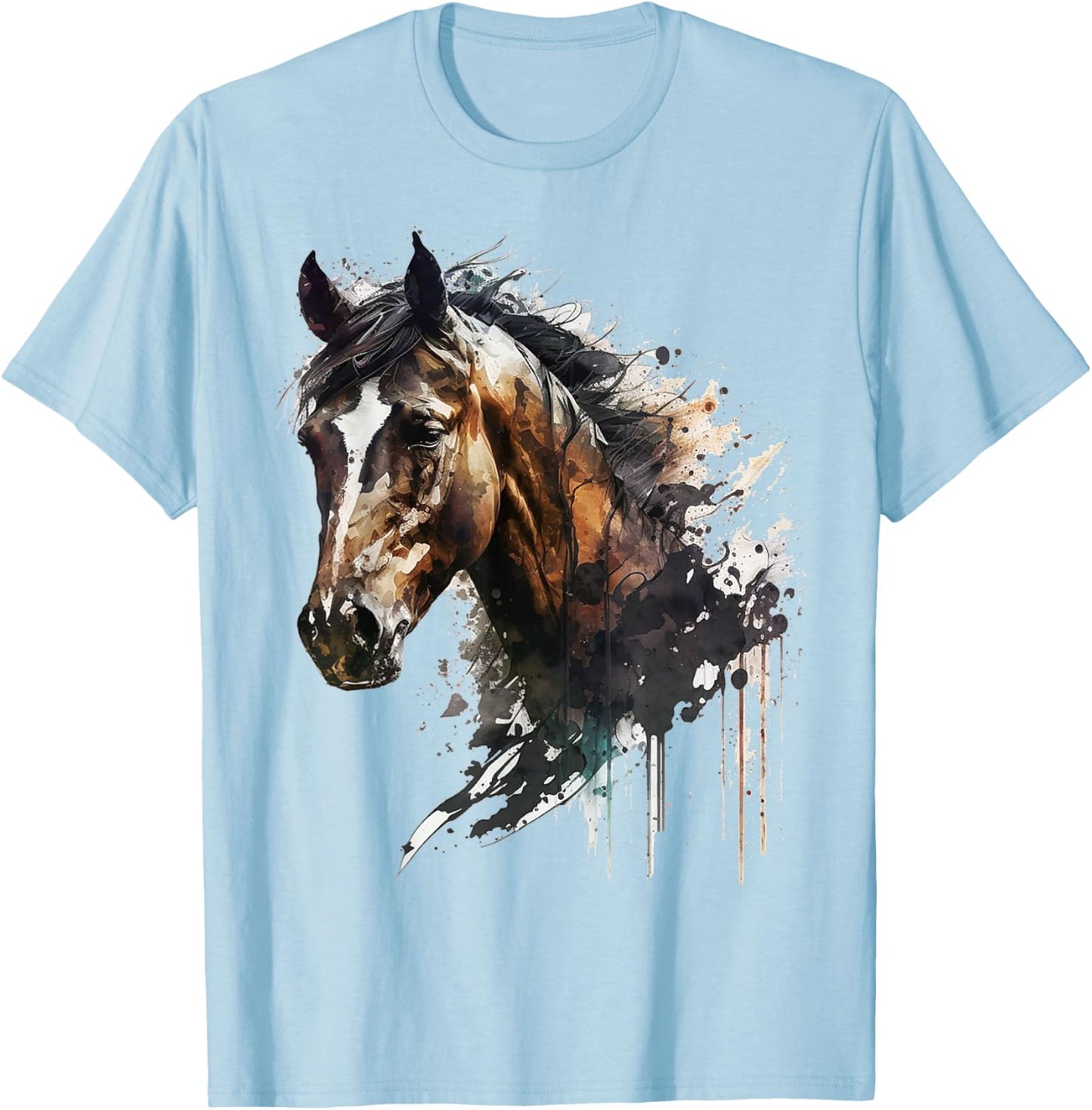 Horse riding art animal print horse motif horse T-Shirt - T-Shirt | Light Blue