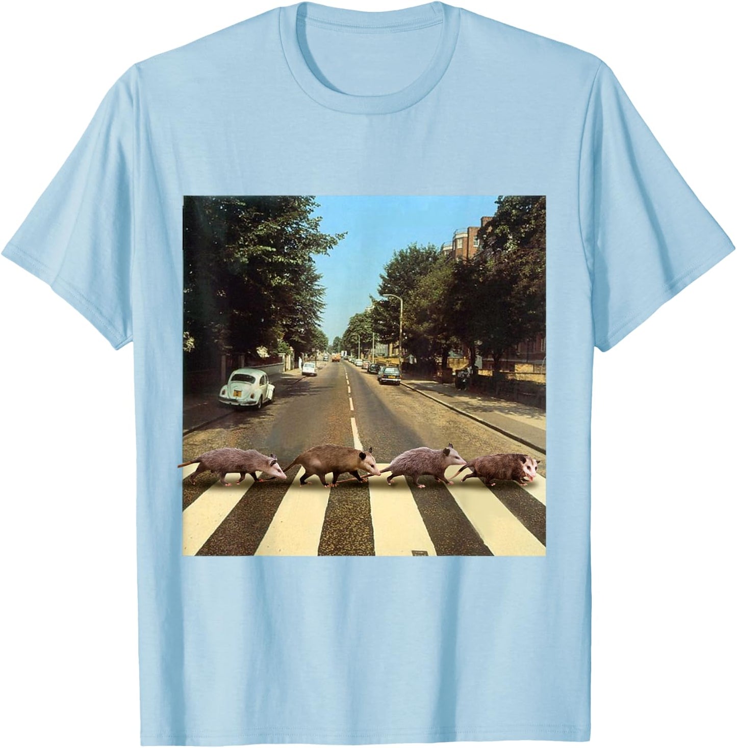 Possums Road Crossing Parody Opposum Lover T-Shirt - T-Shirt | Light Blue