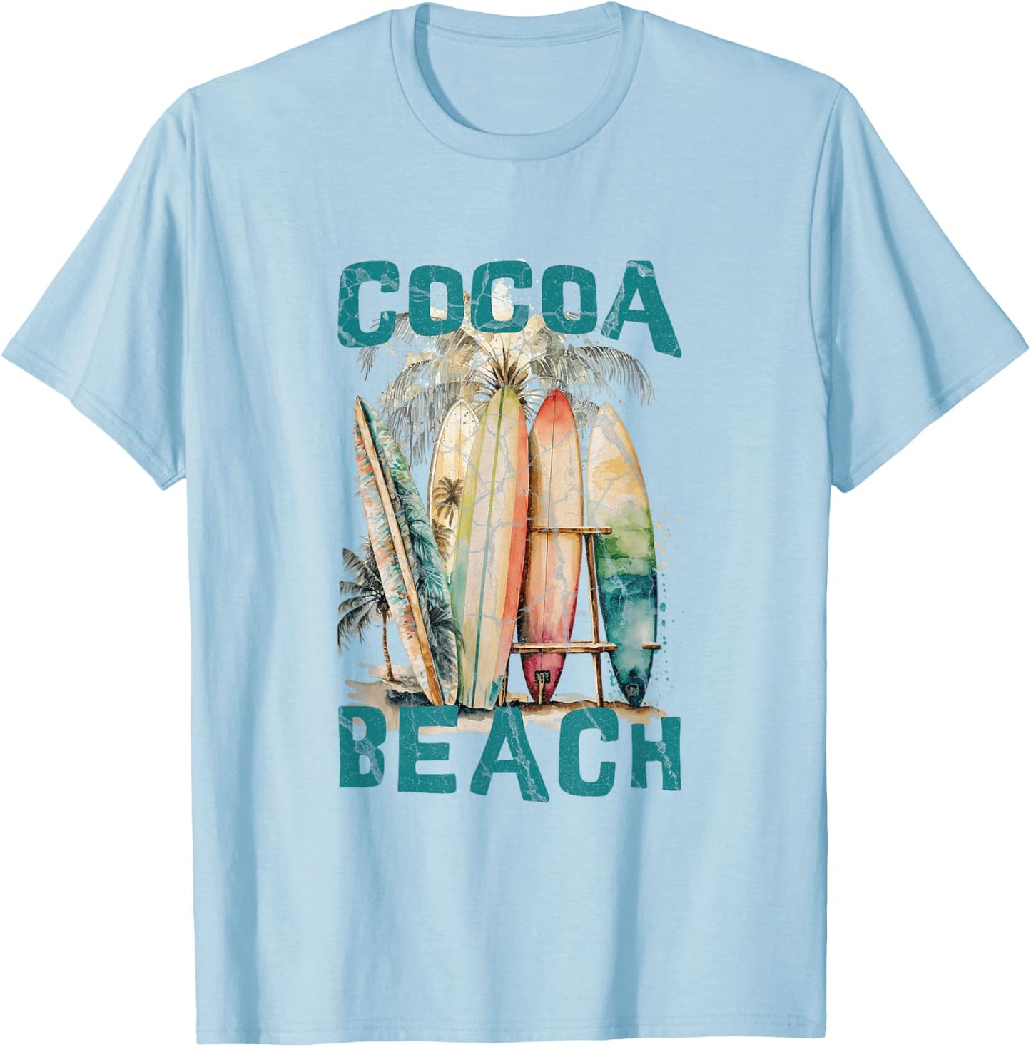 Cocoa Beach Florida T-Shirt - T-Shirt | Light Blue