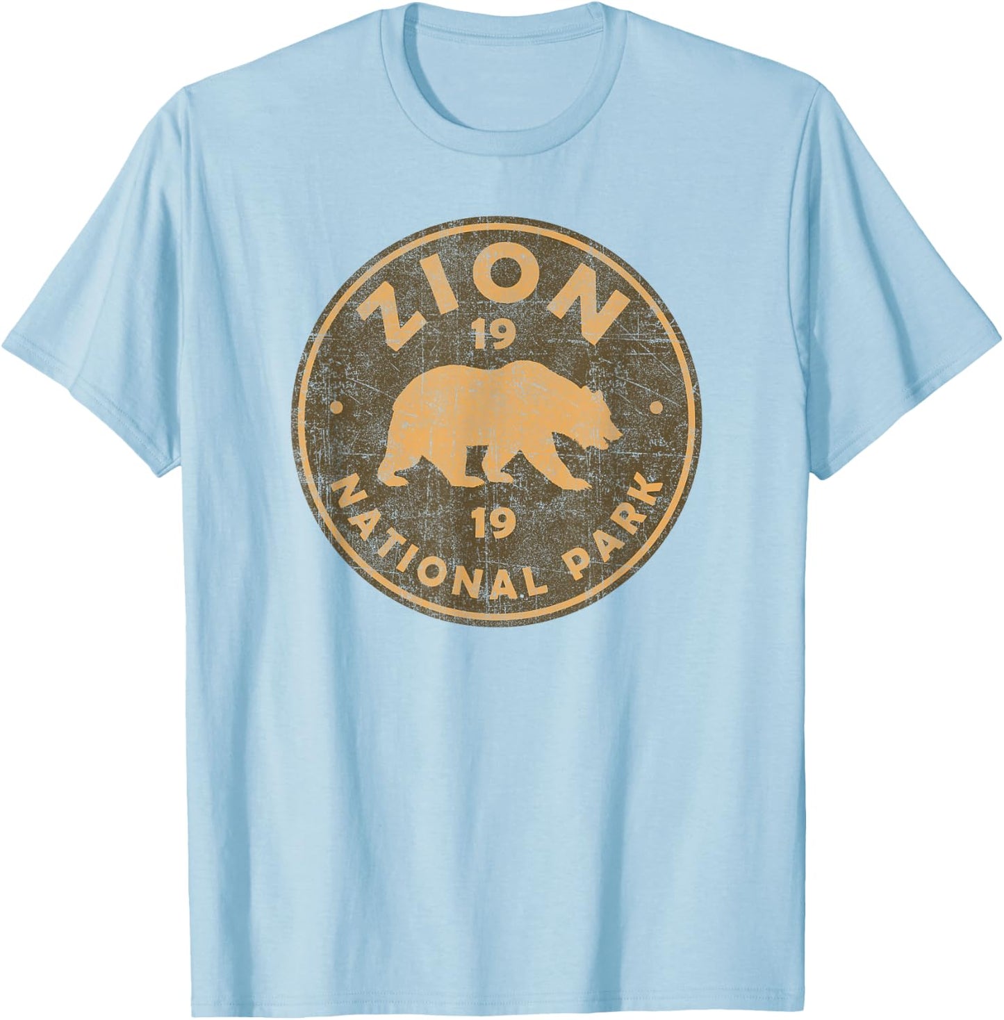 Retro Zion National Park Utah Women Men Kids Hiking Souvenir T-Shirt - T-Shirt | Light Blue