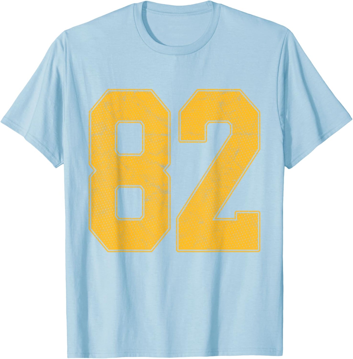 Number 82 Numbered Uniform Sports Team Jersey 82nd Birthday T-Shirt - T-Shirt | Light Blue
