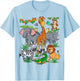 Cute Zoo Animal for Kids Day At The Zoo-Kids Safari Birthday T-Shirt - T-Shirt | Light Blue