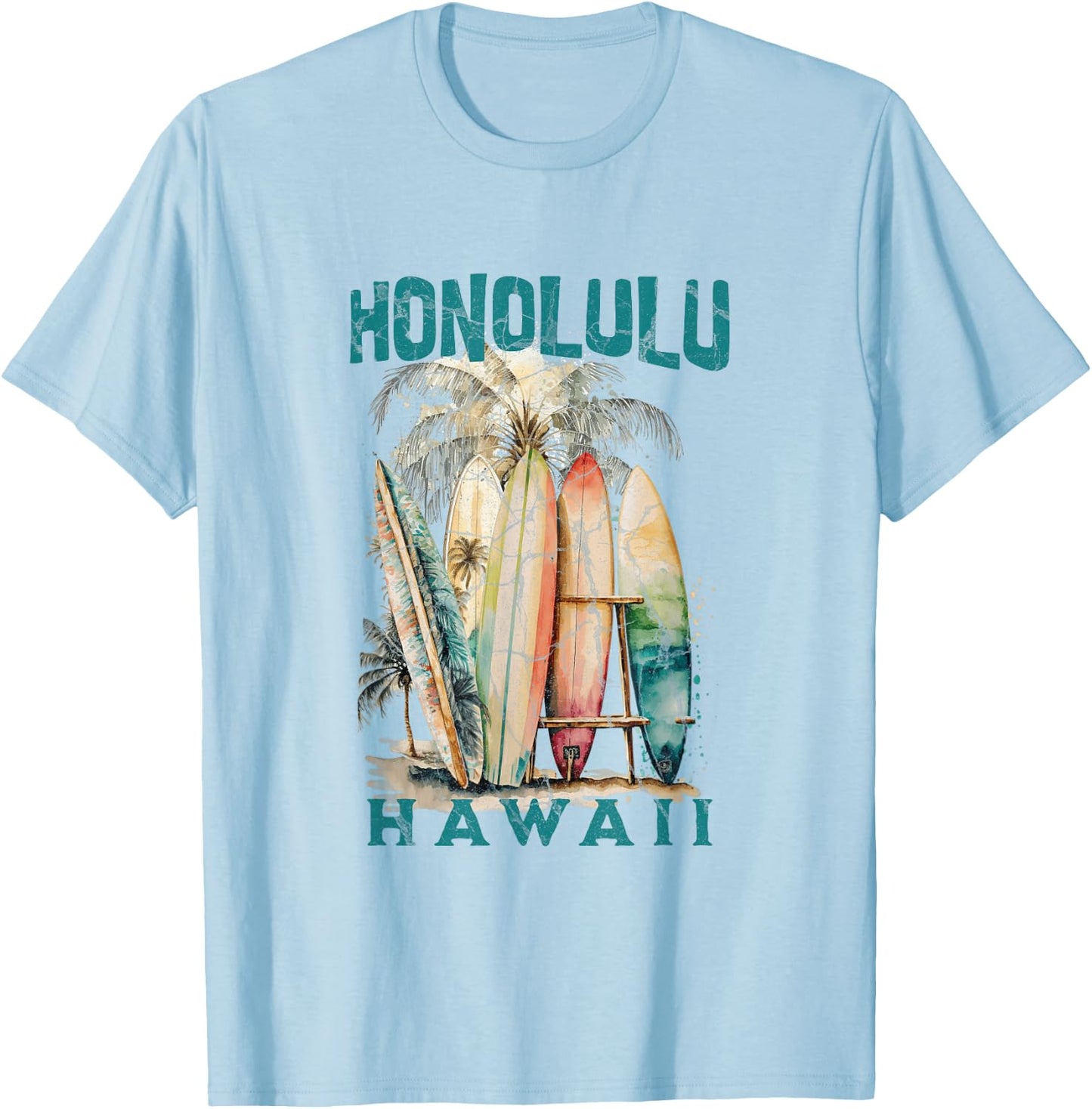 Honolulu Hawaii T-Shirt - T-Shirt | Light Blue