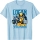 Marvel Wolverine Classic Logan Retro Comic Logo T-Shirt - T-Shirt | Light Blue