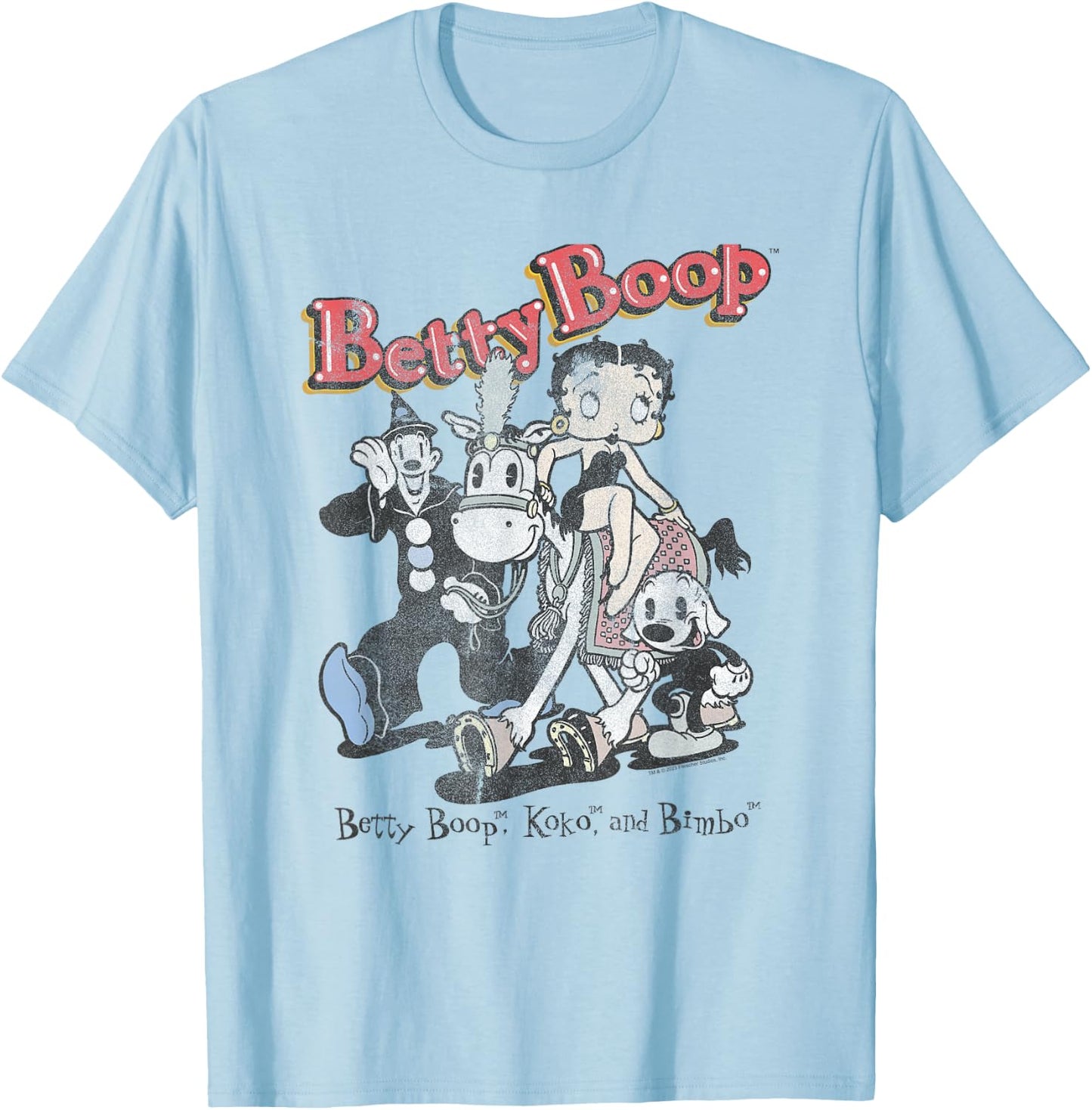 Betty Boop Vintage Betty & Friends Cute Cartoon T-Shirt - T-Shirt | Light Blue