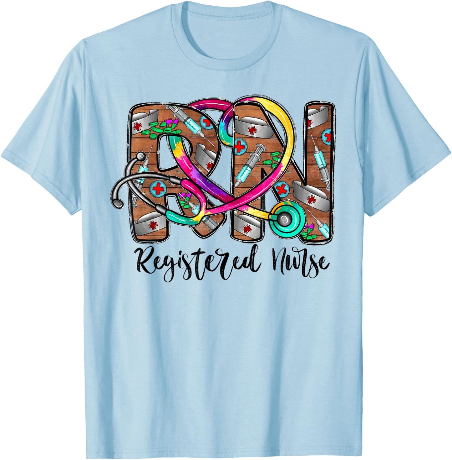 Registered Nurse Life for Rn Nurse Tie Dye Nurse's Week T-Shirt - T-Shirt | Light Blue
