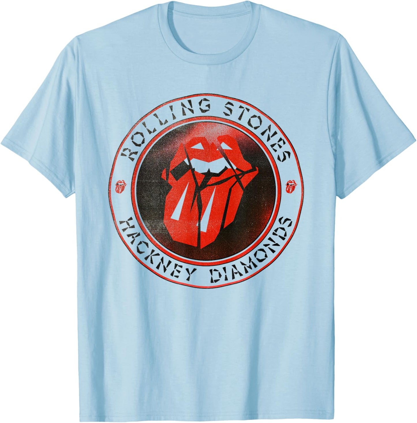 Official The Rolling Stones HD Circle Logo T-Shirt - T-Shirt | Light Blue