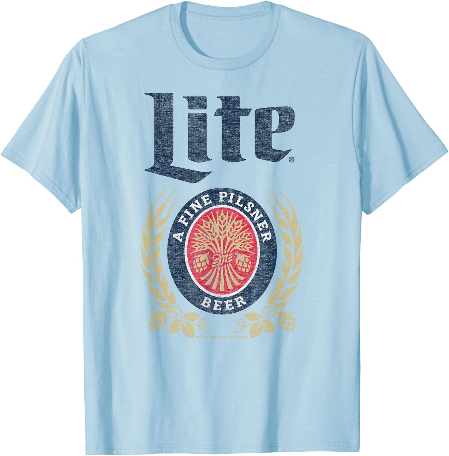 Miller Lite - Crest Logo T-Shirt - T-Shirt | Light Blue