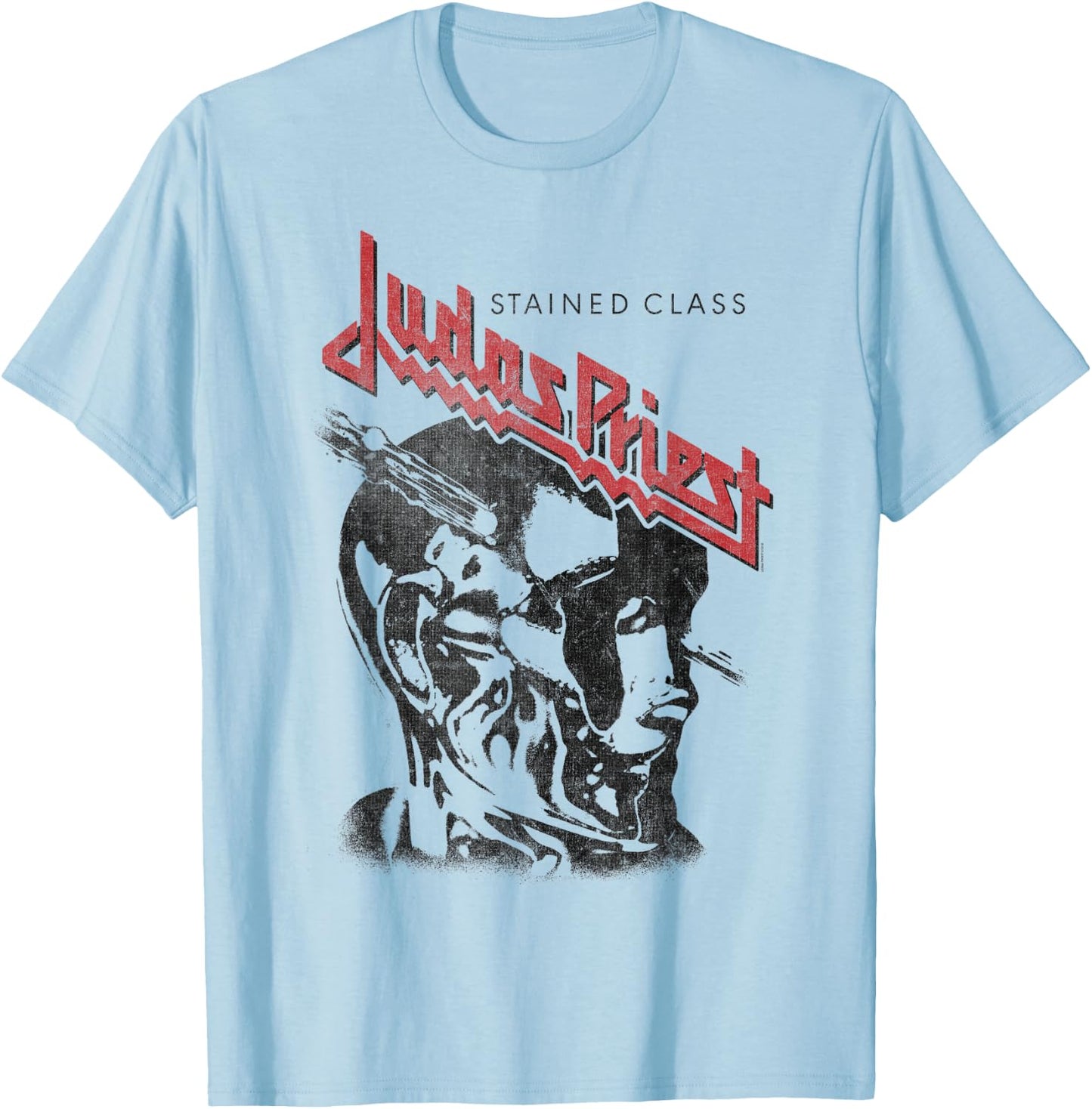 Judas Priest – Stained Class Black On White T-Shirt - T-Shirt | Light Blue