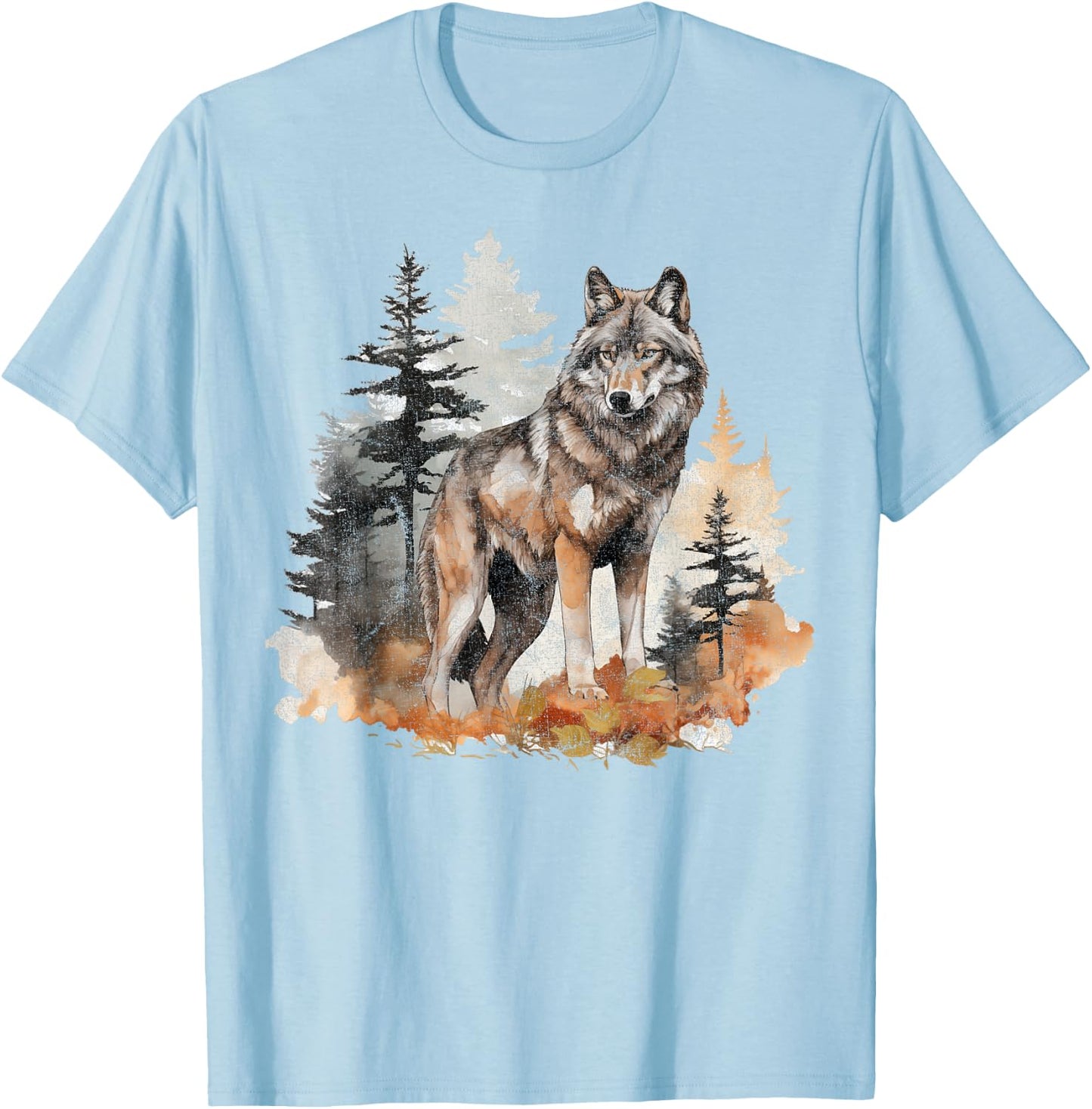 Wolf Survives Mountain Silhouette Art Lone dog Women T-Shirt - T-Shirt | Light Blue