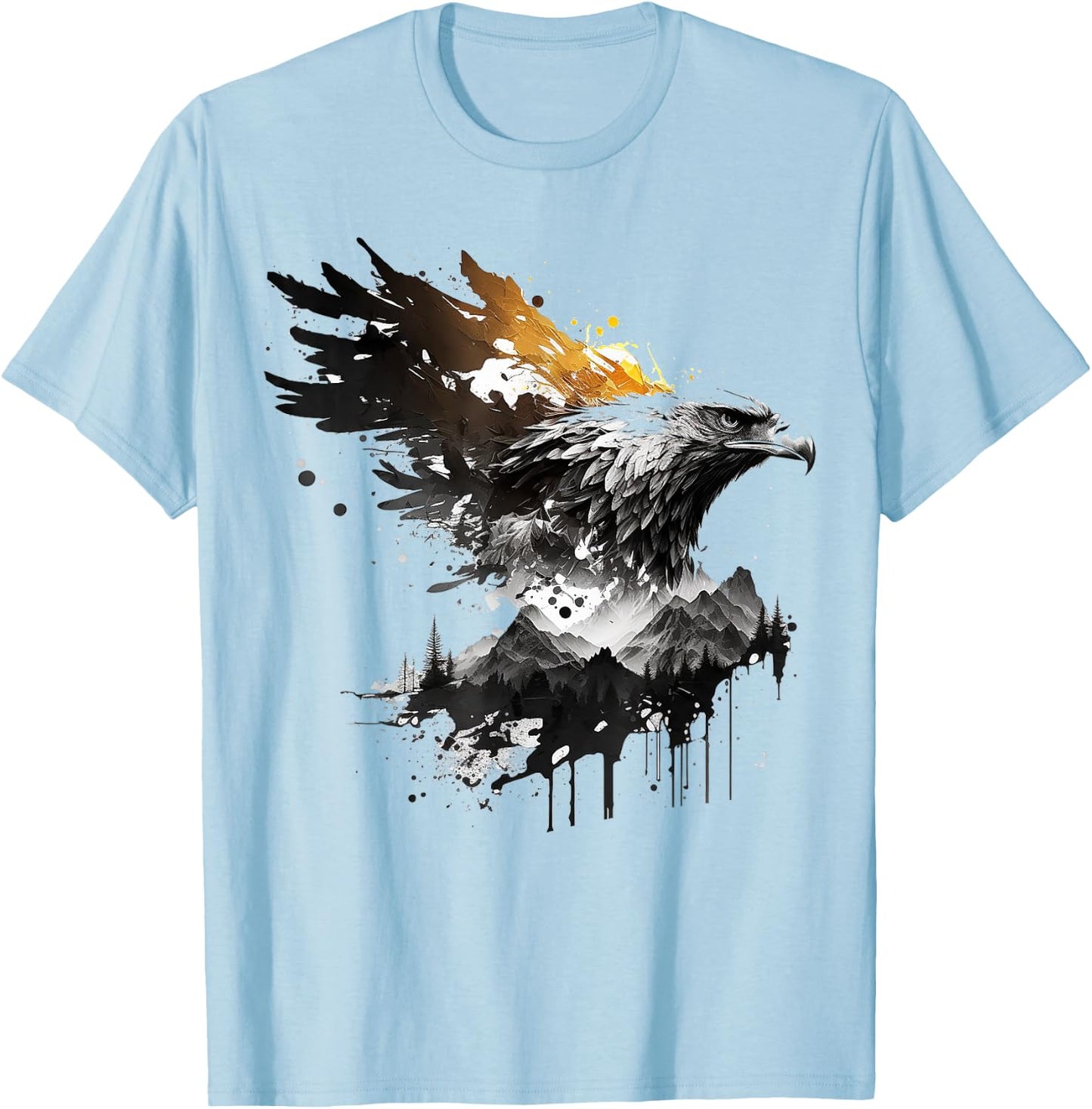 Art eagle bird motif animal T-Shirt - T-Shirt | Light Blue
