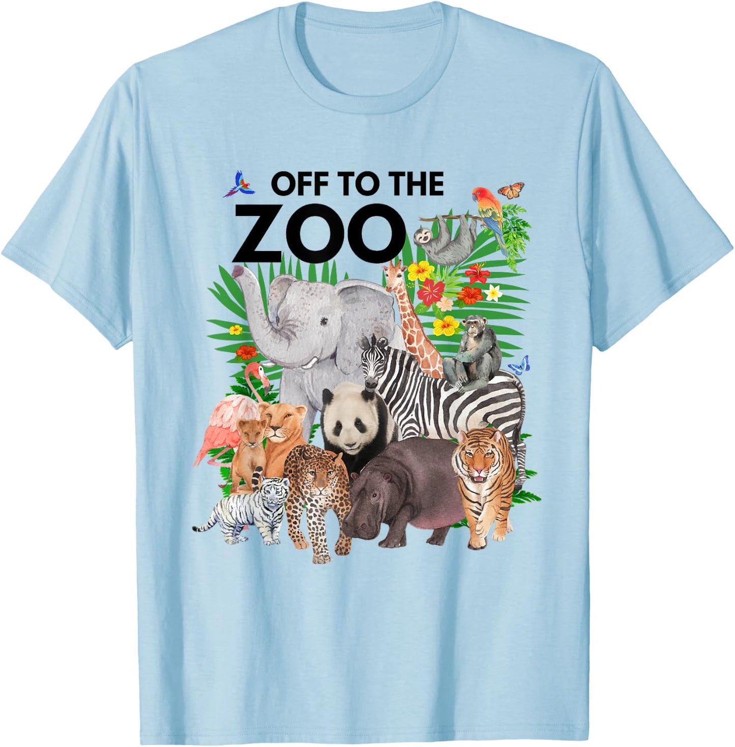 Zoo Animals Safari Party A Day At The Zoo Safari Zoo Trip T-Shirt - T-Shirt | Light Blue