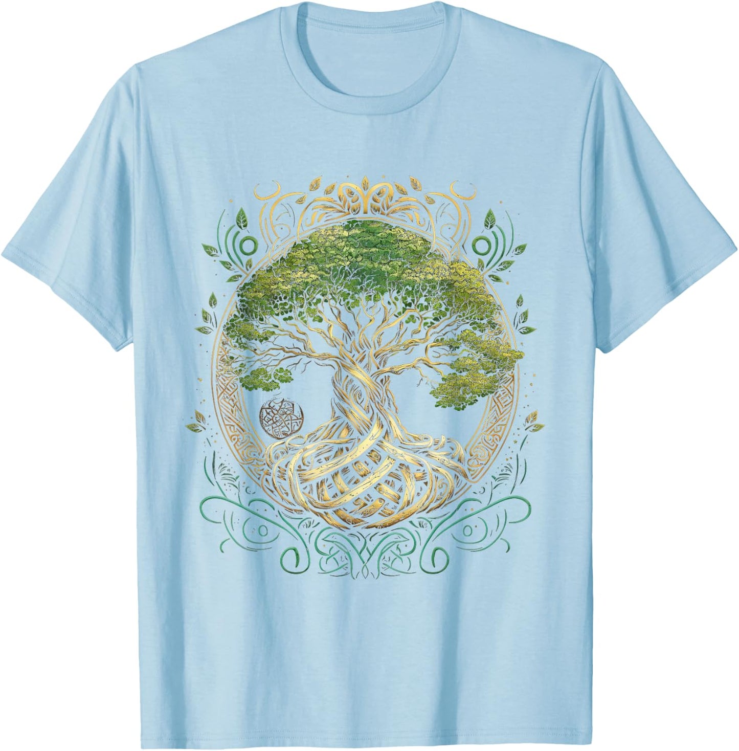 Tree of Life Yggdrasil Viking Midgard Thor Walhalla T-Shirt - T-Shirt | Light Blue