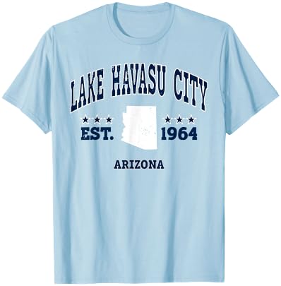 Lake Havasu City Arizona AZ Vintage Athletic Navy T-Shirt - T-Shirt | Light Blue