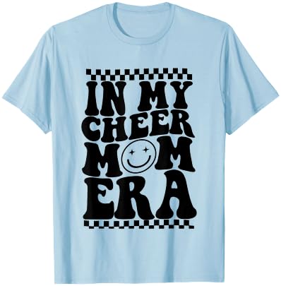 In My Cheer Mom Era Trendy Cheerleading Football Mom Life T-Shirt - T-Shirt | Light Blue