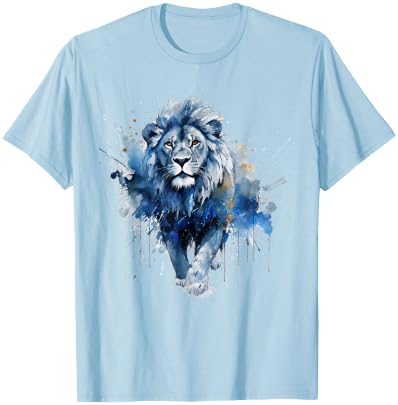 Lion Artwork - Zoo Animal Lion T-Shirt - T-Shirt | Light Blue