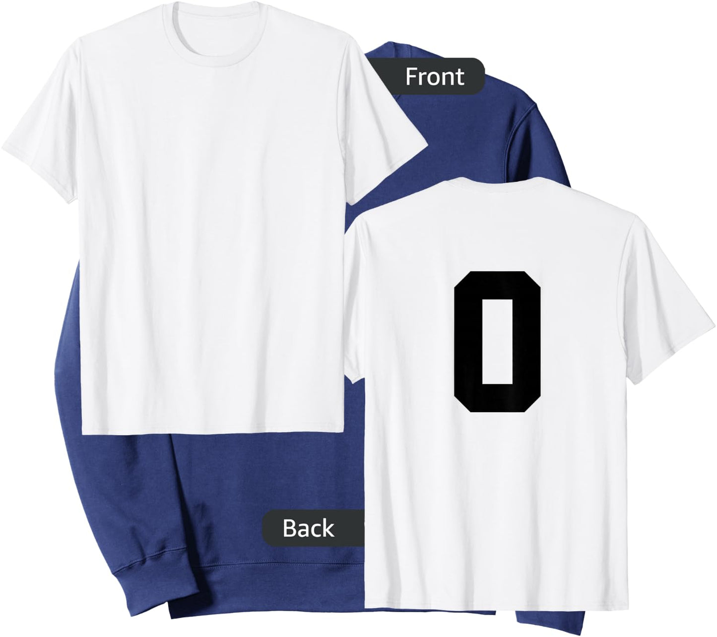 Number 0 (on Back) Sport Team Number Jersey Sweatshirt - Sweatshirt | Navy
