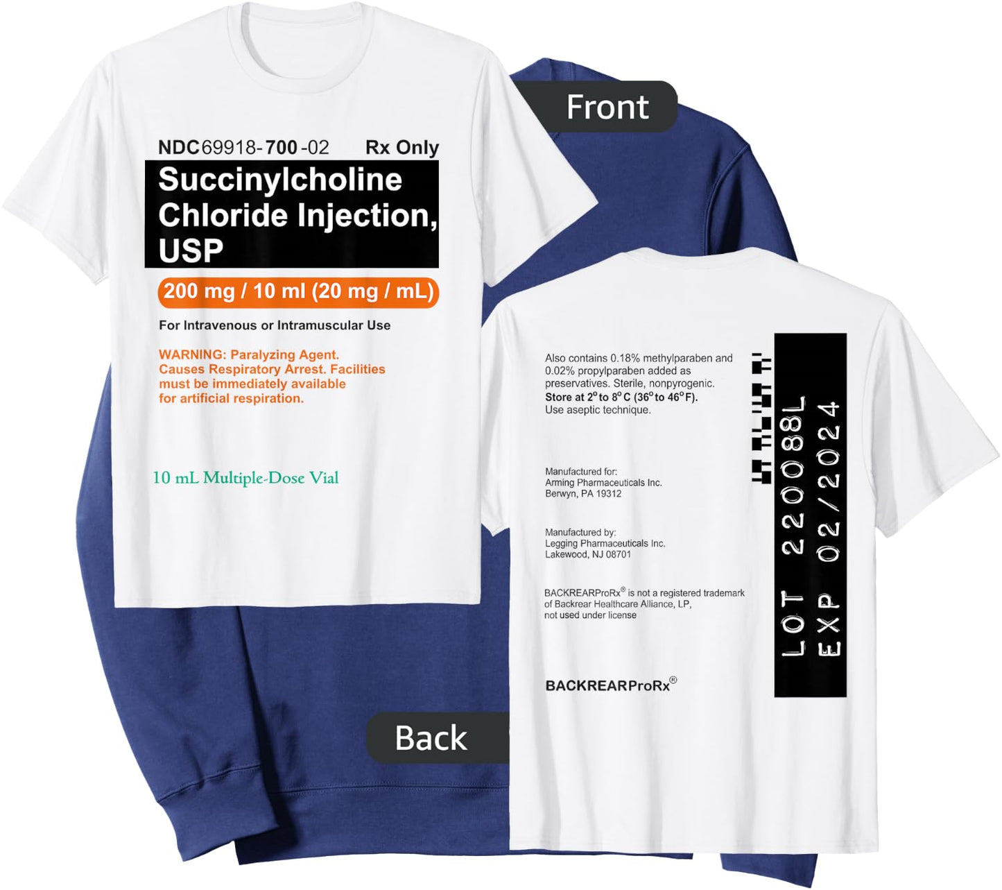 Succinylcholine Sux Anesthesia CRNA Medication Paralytic Sweatshirt - Sweatshirt | Navy