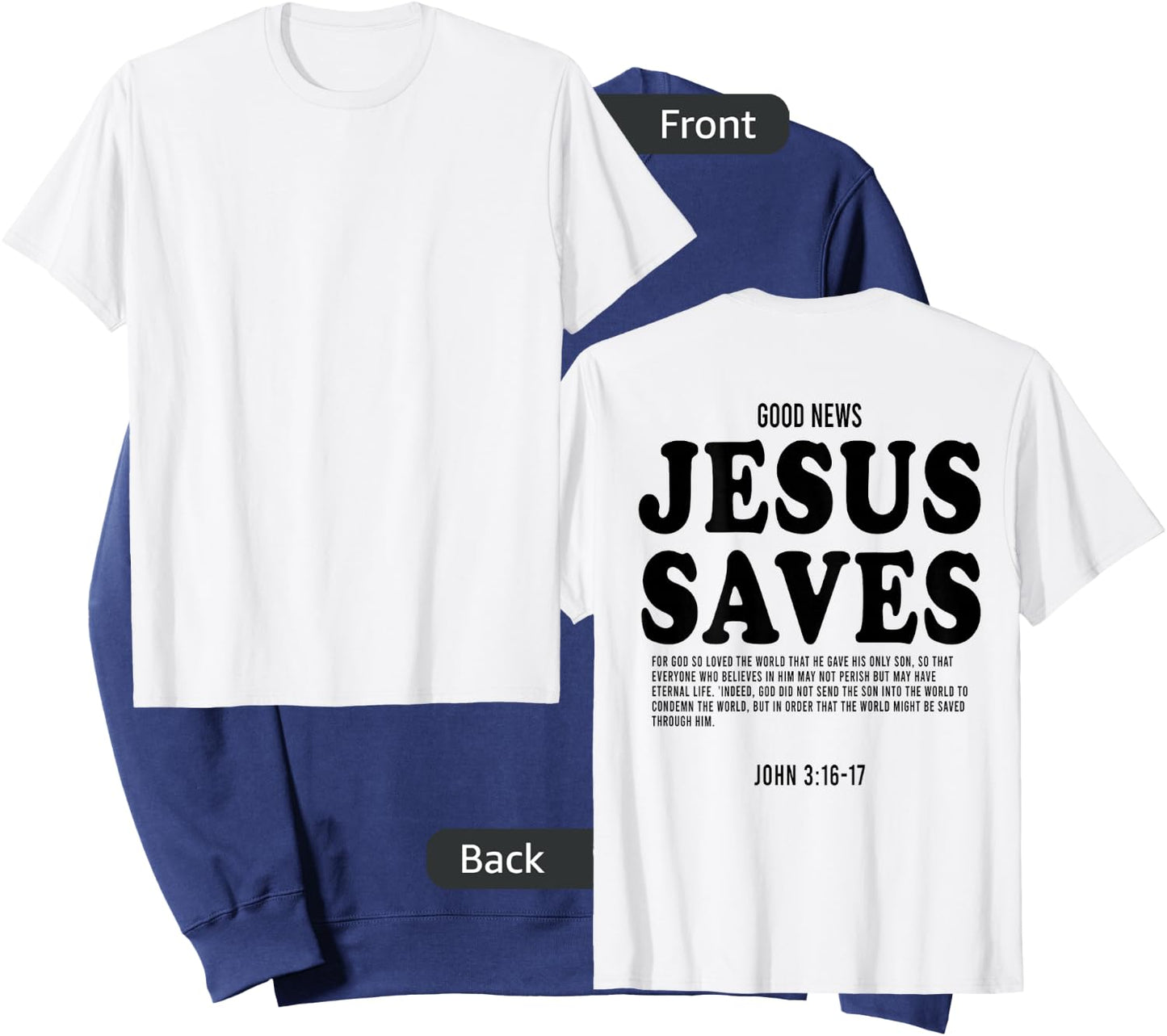 Aesthetic Jesus Christian Bible Verse Jesus saves back Sweatshirt - Sweatshirt | Navy