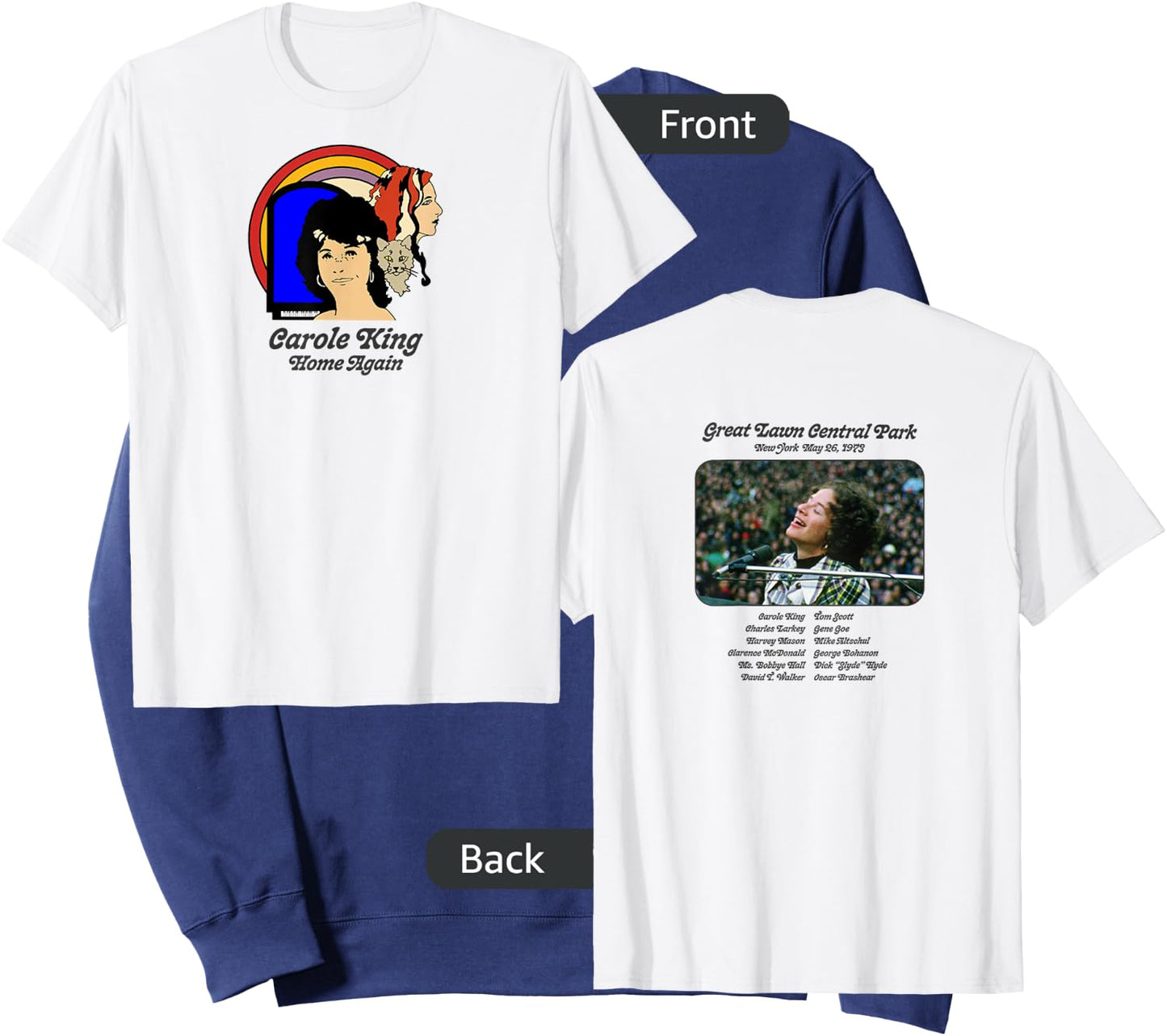 Carole King Home Again Tour 1973 Sweatshirt - Sweatshirt | Navy