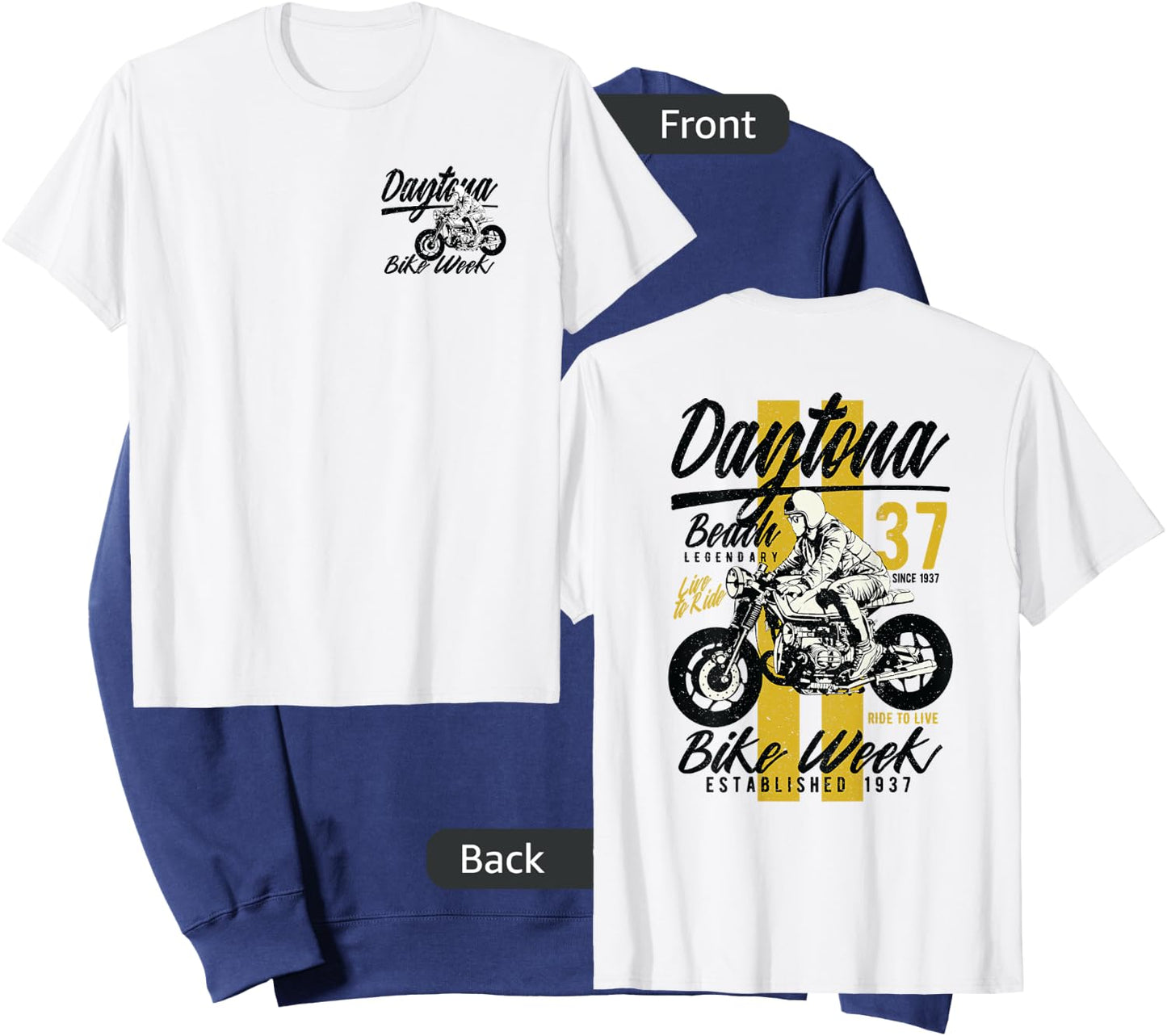 Daytona Beach Bike Week Retro Distressed Motorcycle Design Men Women Kids Sweatshirt - Sweatshirt | Navy