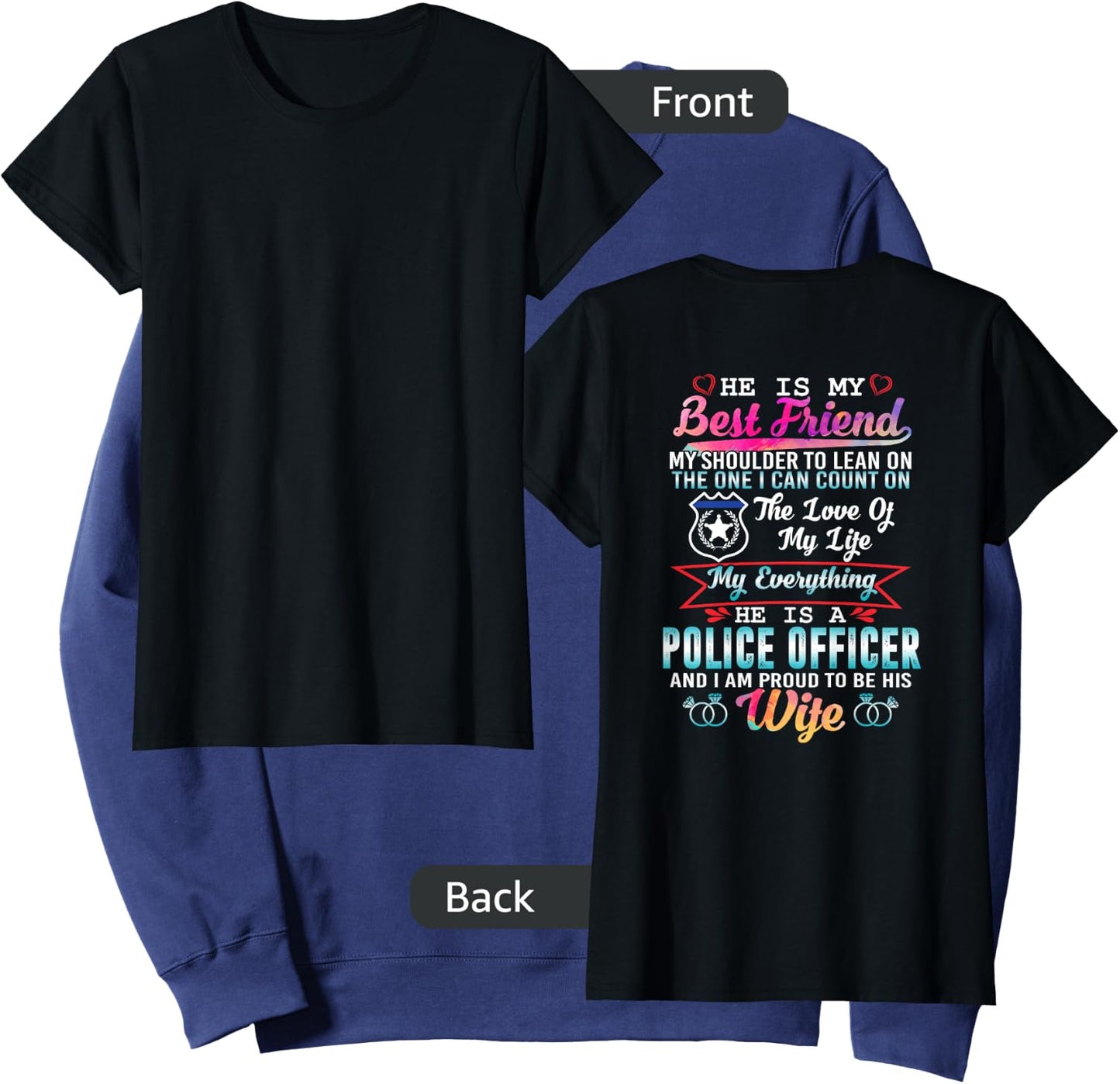My Husband Is A Police Officer And I Am Proud To Be His Wife Sweatshirt - Sweatshirt | Navy