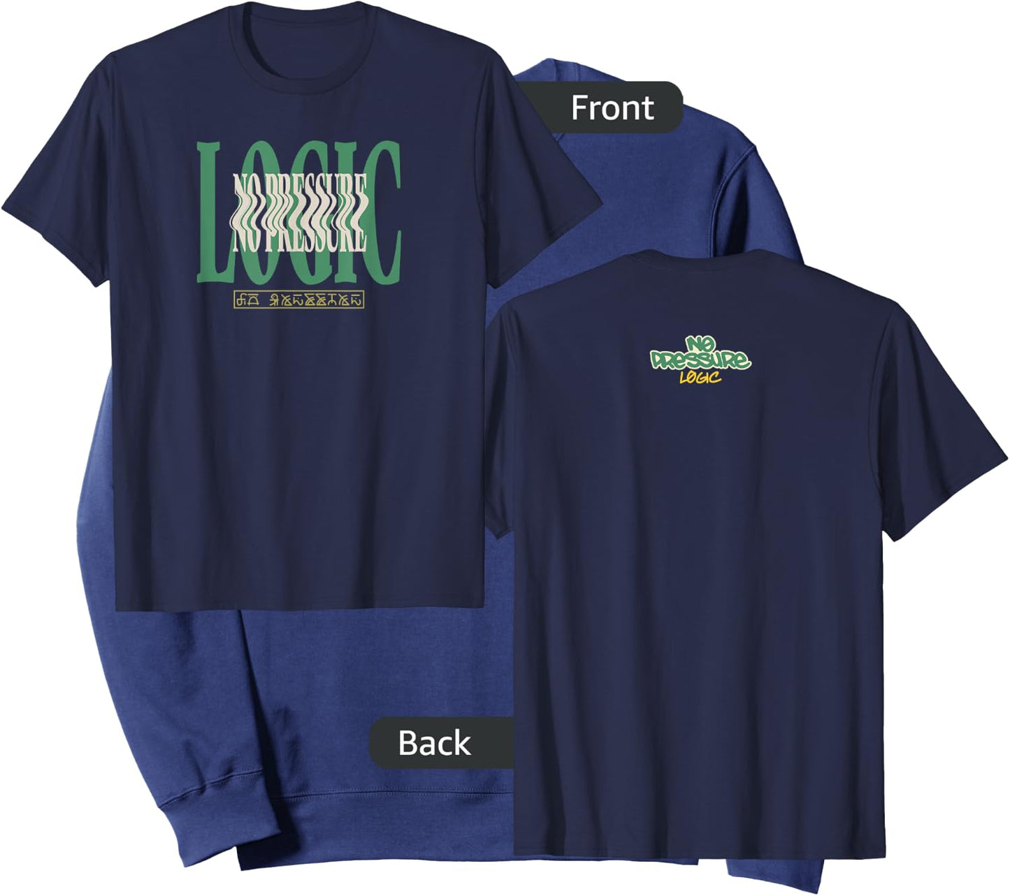 Logic No Pressure Wavy Navy Sweatshirt - Sweatshirt | Navy